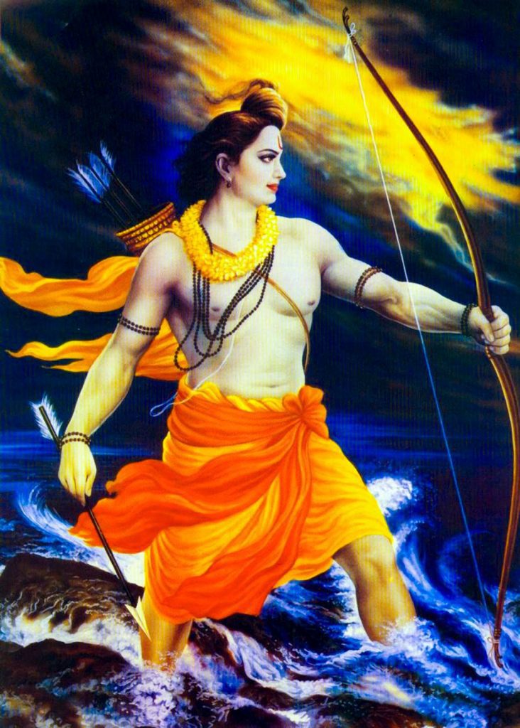 Rama challenges the Ocean and Sea God